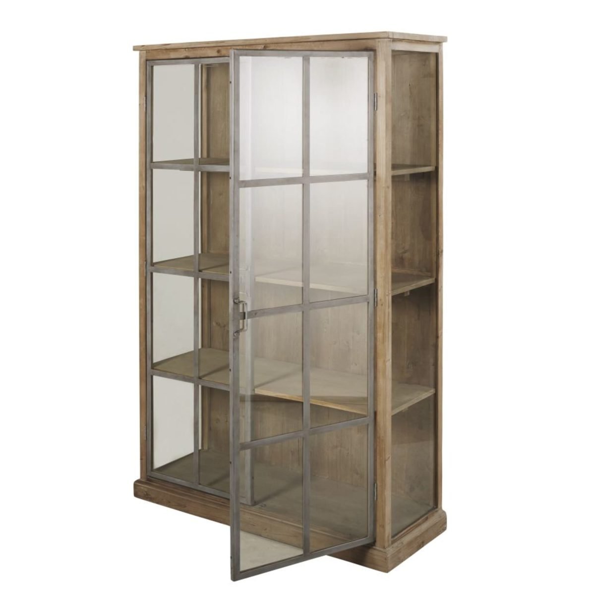 HUMP - Masif Köknar Ağacı & Metal Klasik Vitrin - Görsel 3