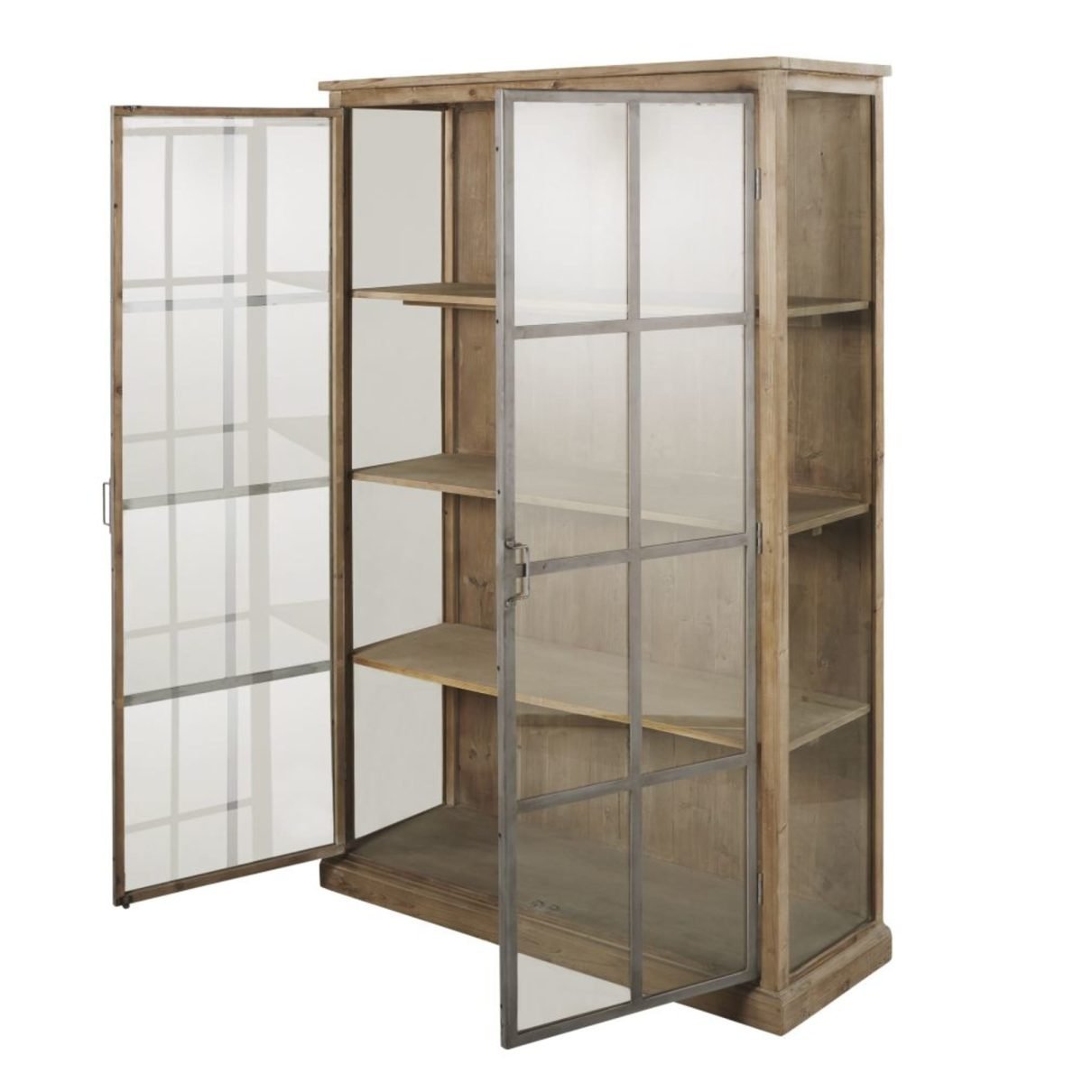 HUMP - Masif Köknar Ağacı & Metal Klasik Vitrin - Görsel 4