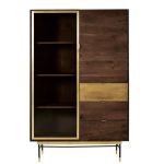 STERLING - Masif Çam Ağacı & Pirinç Vintage Vitrin & Dolap