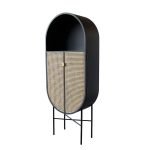 SUNG  - Lake & Metal Ayaklı & Hasır Kapaklı Vintage Boy Dolap