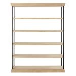 FAUBOURG - Doğal Meşe Kaplama & Metal Country Kitaplık & Raf