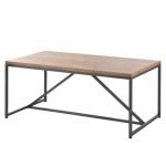 DHARAI - Meşe Ağacı & Metal Endüstriyel Yemek Masası