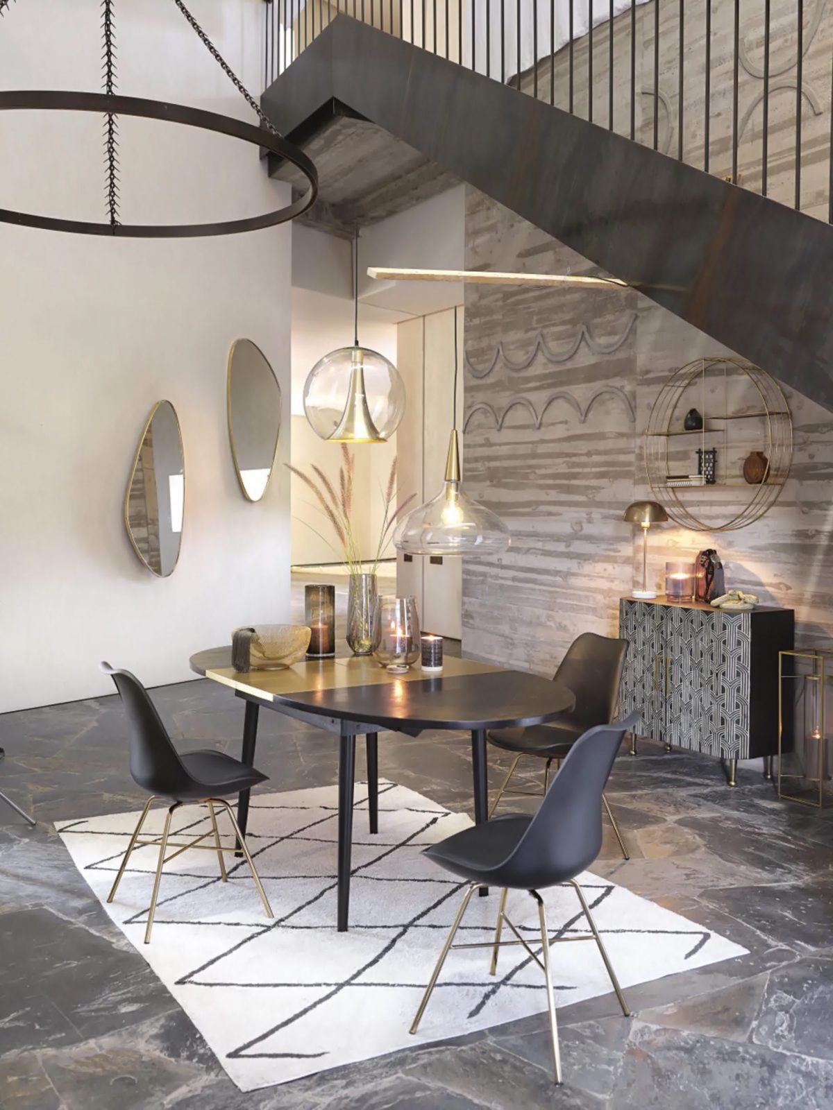 JAGGER - Masif Kayın Ağacı Contemporary Yuvarlak Tablalı Açılır Yemek Masası - Görsel 5