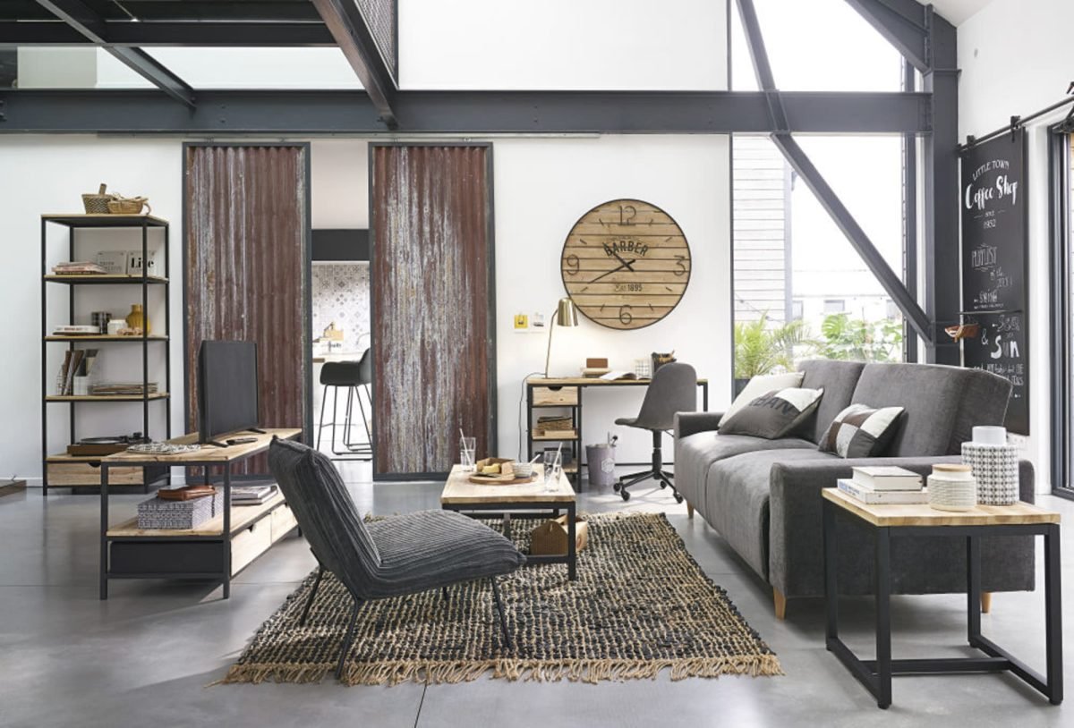 LONG ISLAND - Masif Köknar & Metal Ayaklı Endüstriyel Çalışma Masası - Görsel 2