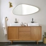 PORTOBELLO - Doğal Meşe Kaplama Vintage Banyo Lavabo Dolabı