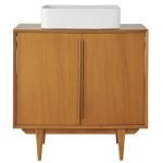 PORTOBELLO - Doğal Meşe Kaplama Vintage Banyo Lavabo Dolabı