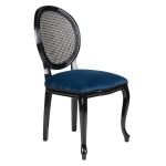 BALE – Rattan Sırtlıklı Kadife & Ahşap Sandalye