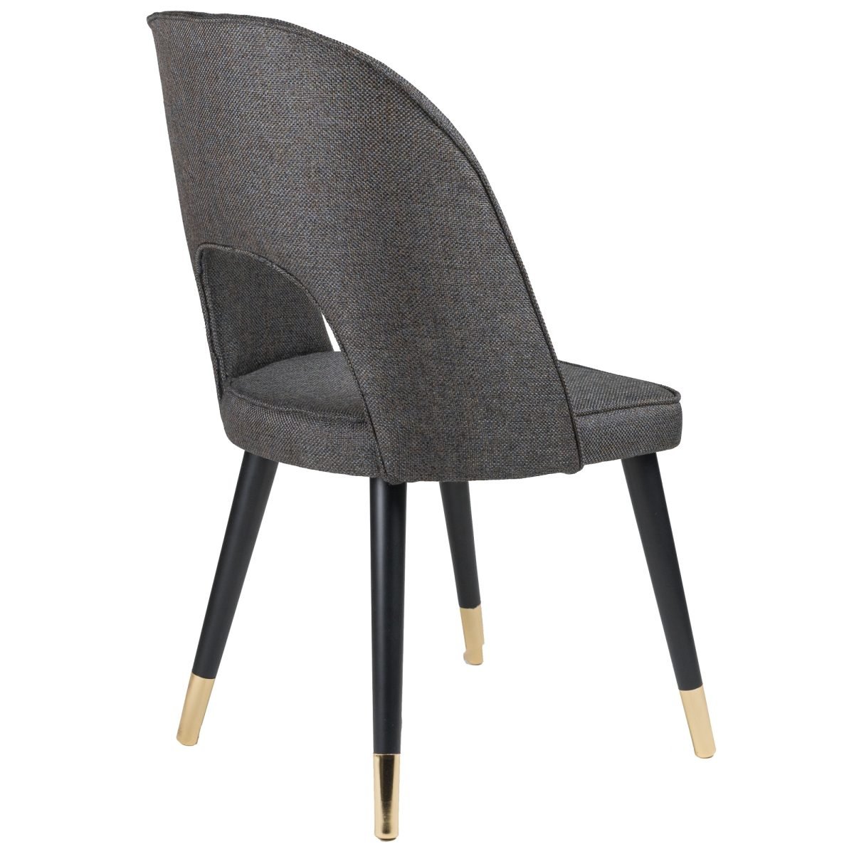 SITA – Modern Pirinç Ayaklı Kumaş & Ahşap Sandalye - Görsel 2