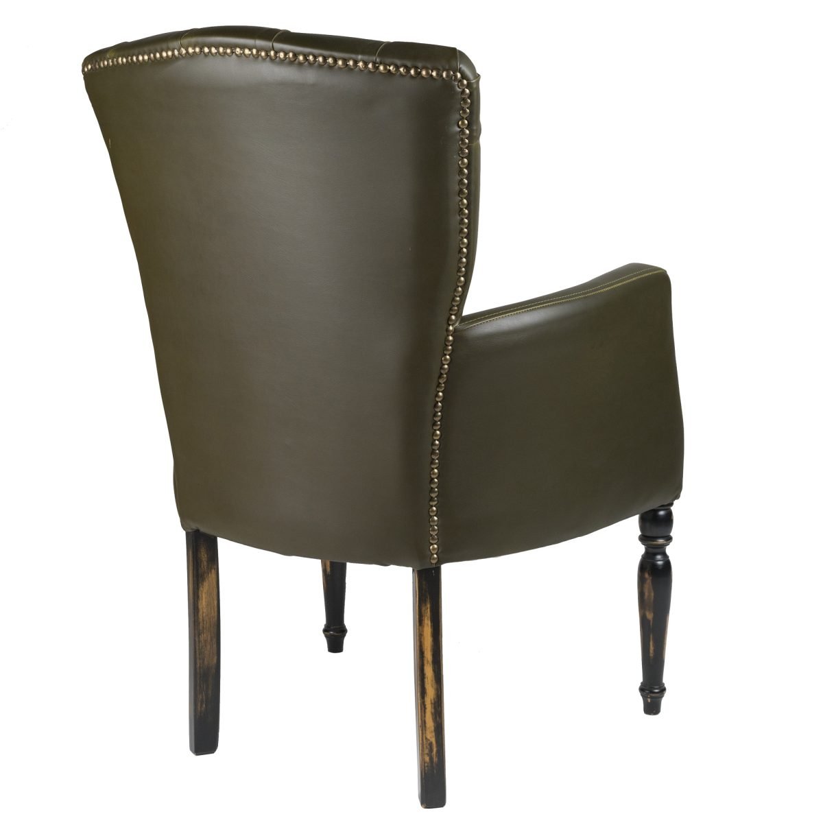 CHELSEA – Ahşap Ayaklı Kapitoneli Deri Klasik Kolçaklı Sandalye - Görsel 3