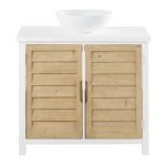 ESTEREL - Masif Çam Ağacı Sahil Evi Tarzı Banyo Lavabo Dolabı